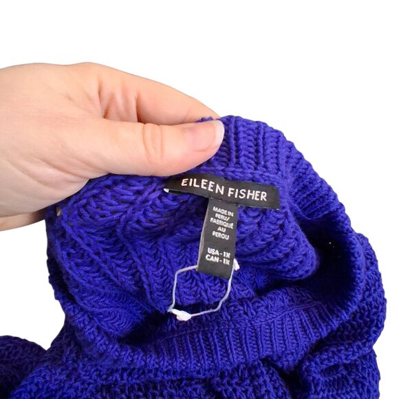 Eileen Fisher nwot sweater womens 1X organic cotton twisted texture royal Peru - Picture 5 of 5